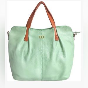CHERRY CHICK Women's Soft Genuine Leather Handbag Mint Green